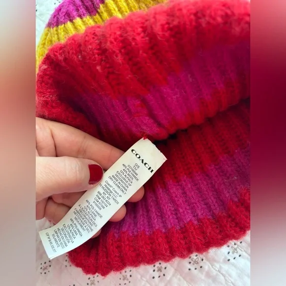 COACH Multi Stripes Beanie Hat - Picture 6 of 7